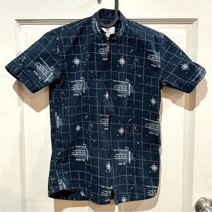 {Blazo} Boys' Zip Up Shirt Map Print Designer Size 10